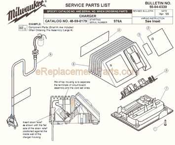 Page A Diagram and Parts List for 48-59-0179 SER 976A Milwaukee Charger