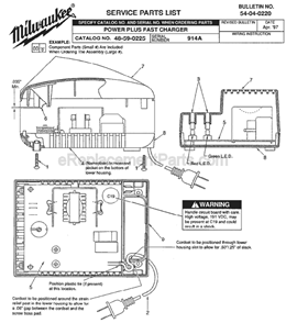 Page A Diagram and Parts List for 48-59-0225 SER 914A Milwaukee Charger