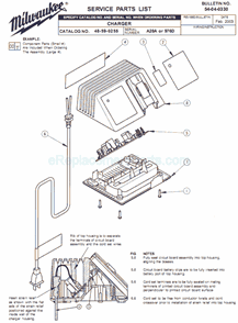 Page A Diagram and Parts List for 48-59-0255 SER A28A Milwaukee Charger