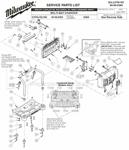 Part Location Diagram of 05-85-0030 Milwaukee M6 X 30 Hex Screw
