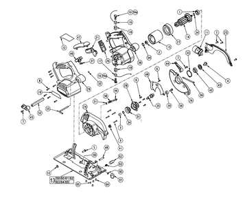 Fig-0 Diagram and Parts List for 6310-50 057A Milwaukee Saw