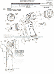 Page A Diagram and Parts List for 49-24-0150 SER 969A Milwaukee Worklight & Flashlight