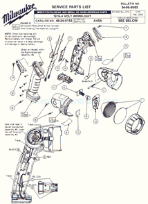 Part Location Diagram of 45-24-0835 Milwaukee Slide Switch