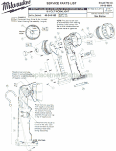 Part Location Diagram of 49-81-0030 Milwaukee Light Bulb