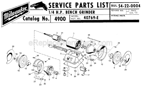 Part Location Diagram of 42-20-0135 Milwaukee Base