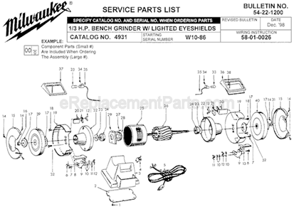Part Location Diagram of 45-88-5220 Milwaukee 1/4 Flatwasher