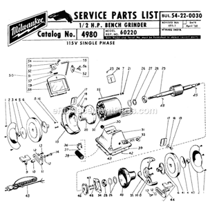 Part Location Diagram of 06-54-0100 Milwaukee 1/4-20 Square Nut