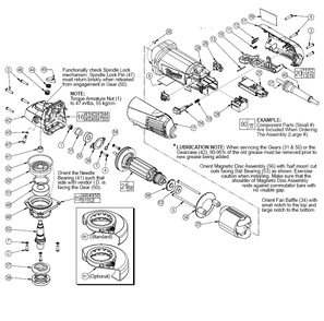 Fig-0 Diagram and Parts List for 6116-30  Milwaukee Angle Grinder