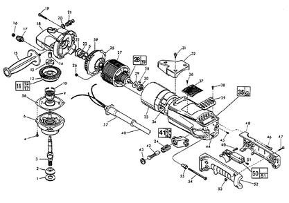 Fig-0 Diagram and Parts List for 6065-6  Milwaukee Sander Polisher