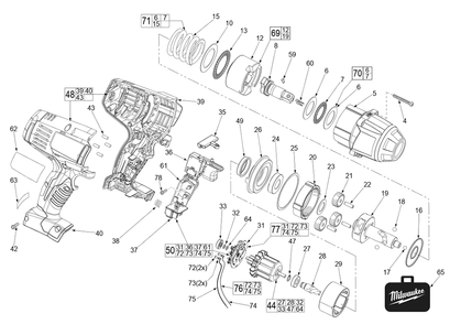 Fig-0 Diagram and Parts List for 2662-20 B79C Milwaukee Impact Driver