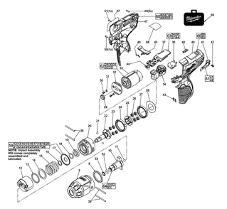 Fig-0 Diagram and Parts List for 2463-059 F38A Milwaukee Impact Driver