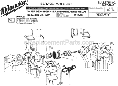 Part Location Diagram of 42-25-2550 Milwaukee Endbell