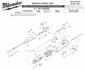 Part Location Diagram of 23-52-0240 Milwaukee Brush Spring