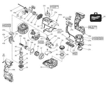 Fig-0 Diagram and Parts List for 0757-20 G12B Milwaukee Hammer Drill