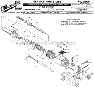 Part Location Diagram of 06-57-3005 Milwaukee 10-32 Locking Hex Nut