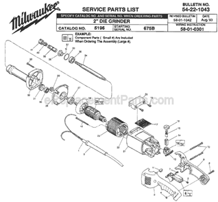 Part Location Diagram of 22-64-0785 Milwaukee Cord Set