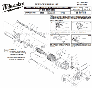 Part Location Diagram of 02-04-1860 Milwaukee Ball Bearing