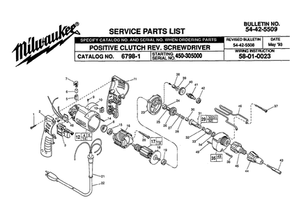 Part Location Diagram of 16-10-0380 Milwaukee 120 v. armature