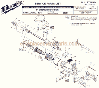 Part Location Diagram of 22-64-3000 Milwaukee Cord Set