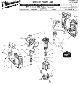 Part Location Diagram of 45-22-0540 Milwaukee Rubber Sleeve
