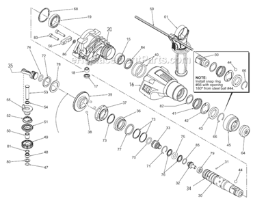 Page B Diagram and Parts List for 5263-59 SER D90A Milwaukee Demolition Hammer