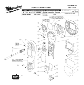 Part Location Diagram of 42-70-0250 Milwaukee Housing Clip