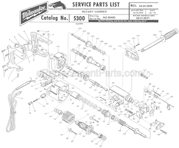 Part Location Diagram of 02-50-2423 Milwaukee Needle Bearing