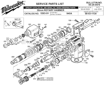 Part Location Diagram of 42-52-0065 Milwaukee Dust Cap