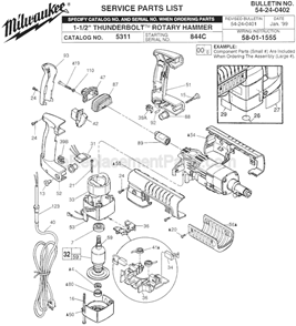 Part Location Diagram of 31-55-0225 Milwaukee Belly Shroud