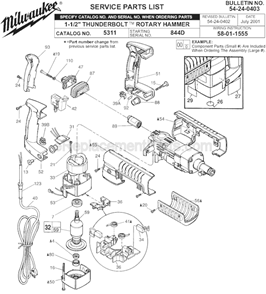 Part Location Diagram of 14-46-1970 Milwaukee Red Handle Kit