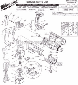 Part Location Diagram of 22-18-0875 Milwaukee Service Brush Set