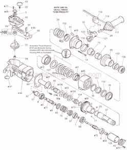 Page B Diagram and Parts List for 5313-20 SER 885C Milwaukee Demolition Hammer