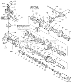 Page B Diagram and Parts List for 5313-51 SER 885A Milwaukee Demolition Hammer