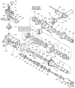 Page B Diagram and Parts List for 5313-55 SER 885A Milwaukee Demolition Hammer