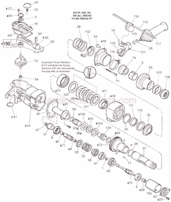 Page B Diagram and Parts List for 5313-55 SER 885B Milwaukee Demolition Hammer