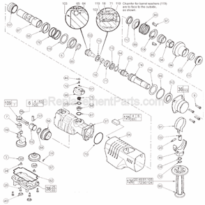 Page B Diagram and Parts List for 5314-21 SER 874A Milwaukee Demolition Hammer