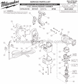 Part Location Diagram of 14-46-0040 Milwaukee Vent Kit