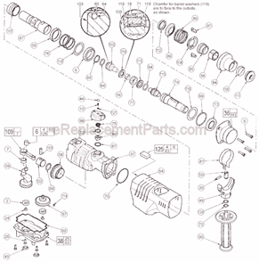 Page B Diagram and Parts List for 5314-51 SER 874A Milwaukee Demolition Hammer