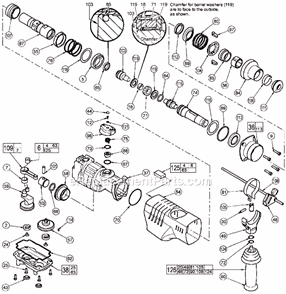 Page B Diagram and Parts List for 5315-21 SER 338B Milwaukee Demolition Hammer