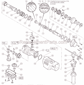 Page B Diagram and Parts List for 5315-51 SER 338B Milwaukee Demolition Hammer