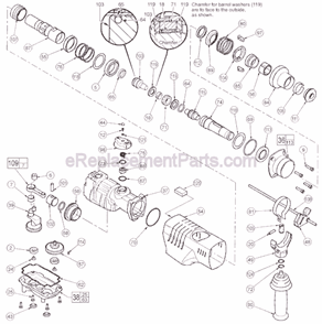 Page B Diagram and Parts List for 5315-51 SER 338C Milwaukee Demolition Hammer