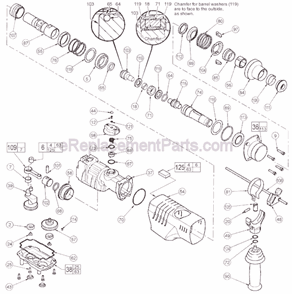Page B Diagram and Parts List for 5315-55 SER 891A Milwaukee Demolition Hammer