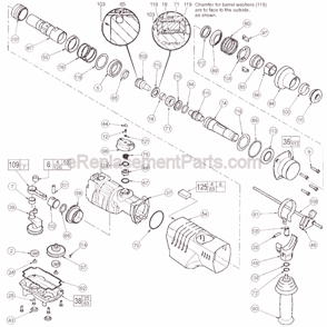 Page B Diagram and Parts List for 5315-55 SER 891B Milwaukee Demolition Hammer