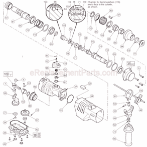Page B Diagram and Parts List for 5315-55 SER 891C Milwaukee Demolition Hammer