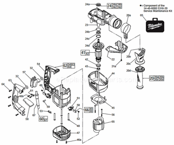 Page A Diagram and Parts List for 5316-20 C83A Milwaukee Hammer Drill