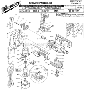 Part Location Diagram of 22-64-4535 Milwaukee Cord Set