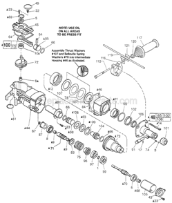 Page B Diagram and Parts List for 5316-4 SER 845A Milwaukee Demolition Hammer