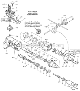 Page B Diagram and Parts List for 5316-4 SER 845B Milwaukee Demolition Hammer