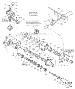 Page B Diagram and Parts List for 5316 SER 845D Milwaukee Demolition Hammer