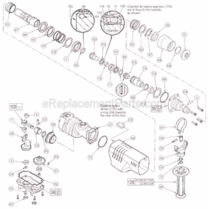 Page B Diagram and Parts List for 5318-21 SER 886C Milwaukee Demolition Hammer